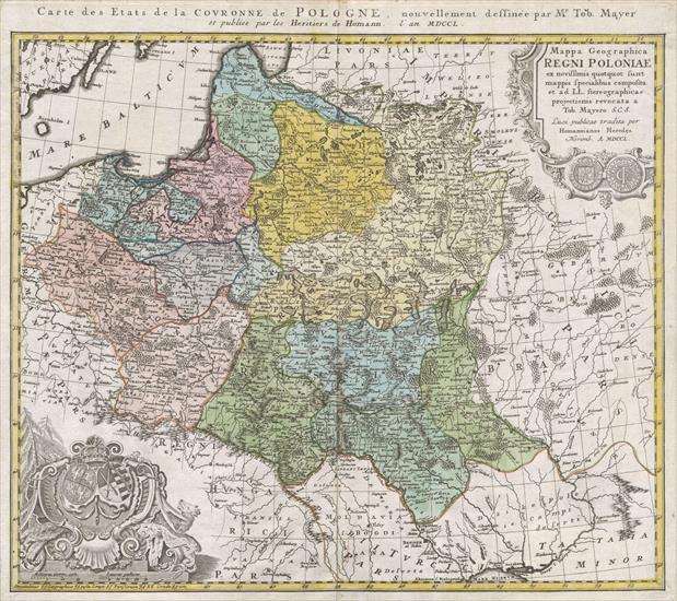 Mapy Polski z różnych okresów - 1750_Homann_Heirs_Map_of_Poland_-_Geographicus.jpg