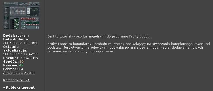 Fruity Loops Tutorial - 28 Videos - tutorial w języku angielskim do programu Fruity Loops.JPG